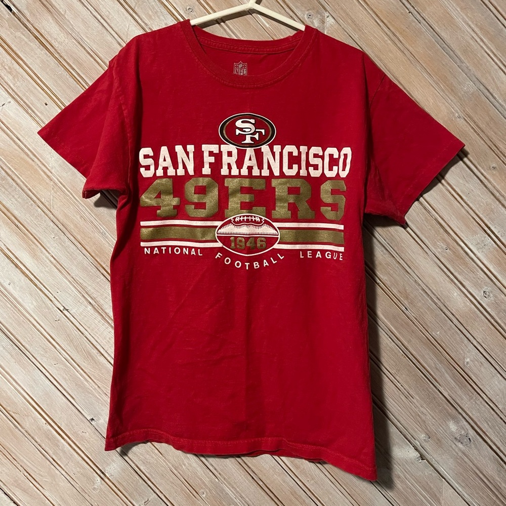 San Francisco 49ers NFL red & gold short sleeve T shirt football league 🏈 1946